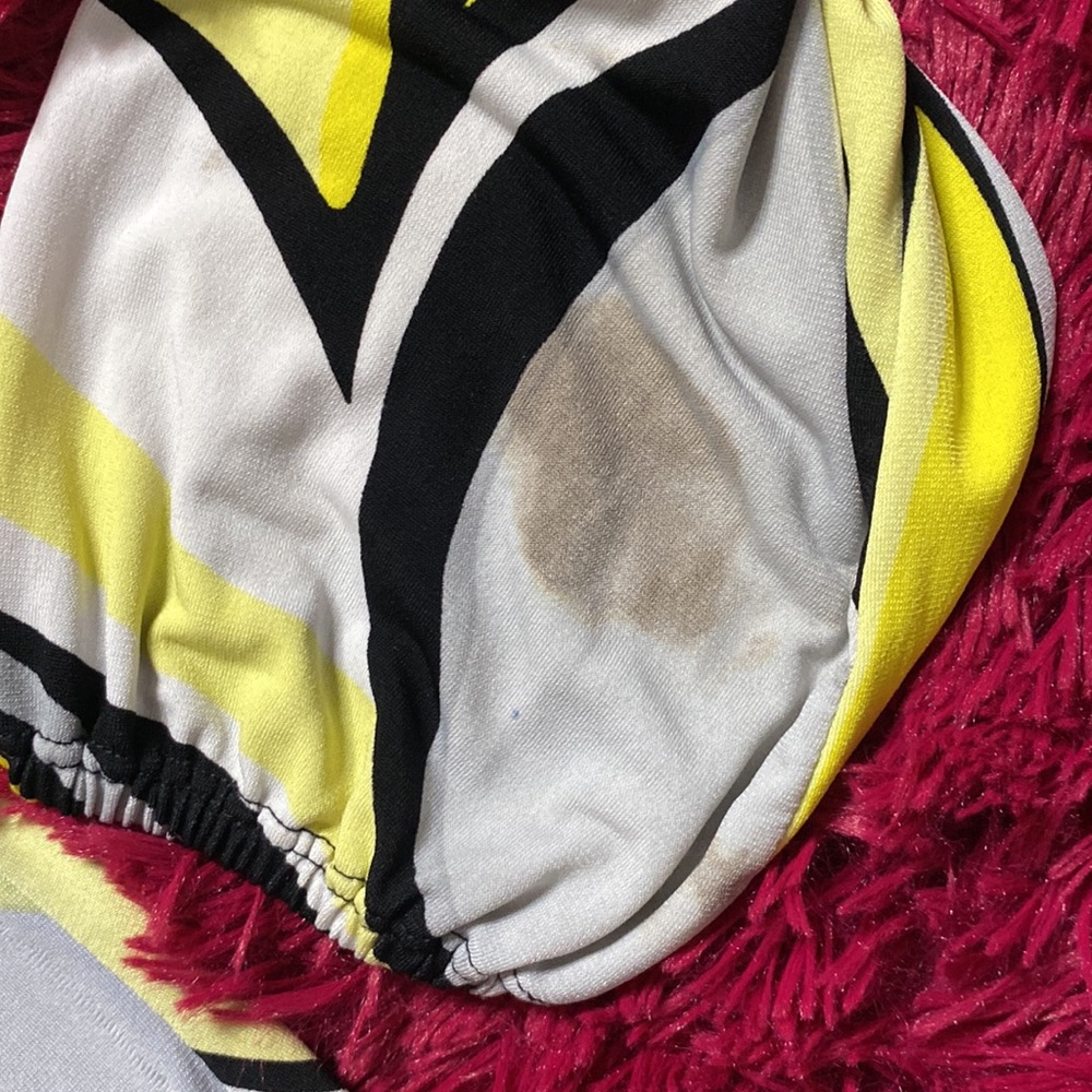 Grey, yellow, and black blouse - Picture 6 of 14